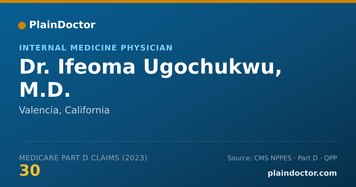 Shareable card for Ifeoma Ugochukwu, M.D. - Internal Medicine Physician, Valencia, CA