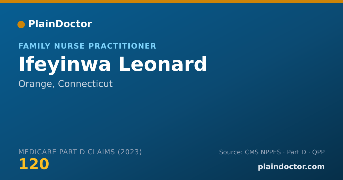 Shareable card for Ifeyinwa Leonard - Family Nurse Practitioner, Orange, CT