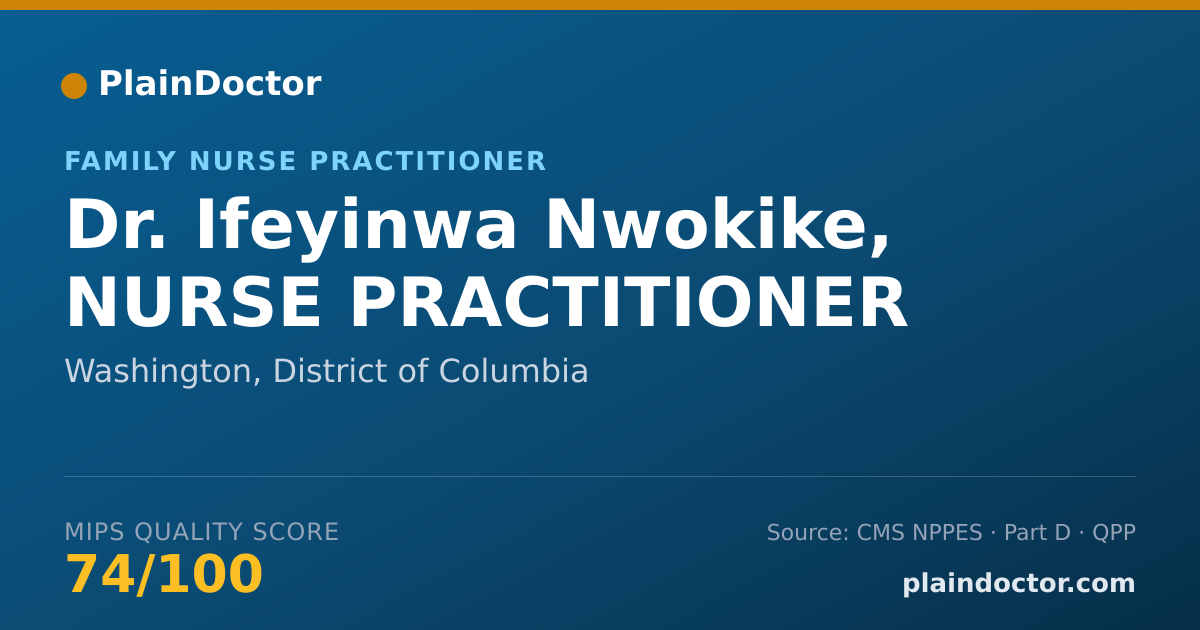 Shareable card for Ifeyinwa Nwokike, NURSE PRACTITIONER - Family Nurse Practitioner, Washington, DC