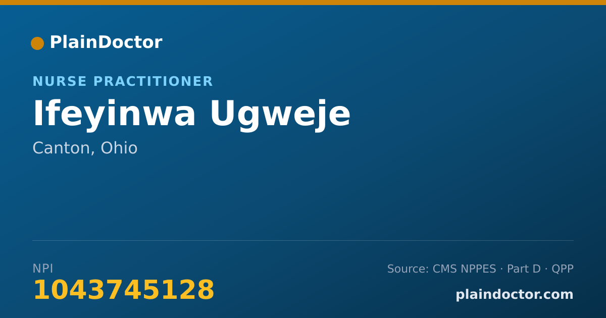 Shareable card for Ifeyinwa Ugweje - Nurse Practitioner, Canton, OH