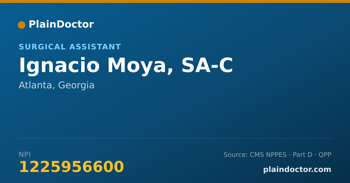 Shareable card for Ignacio Moya, SA-C - Surgical Assistant, Atlanta, GA