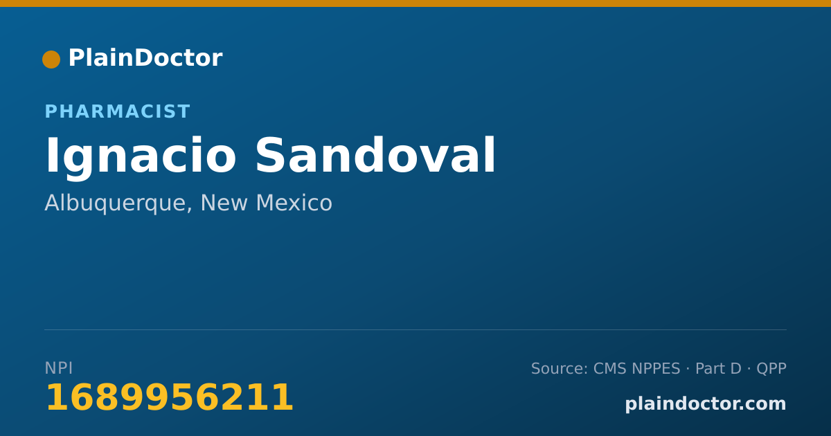 Shareable card for Ignacio Sandoval - Pharmacist, Albuquerque, NM