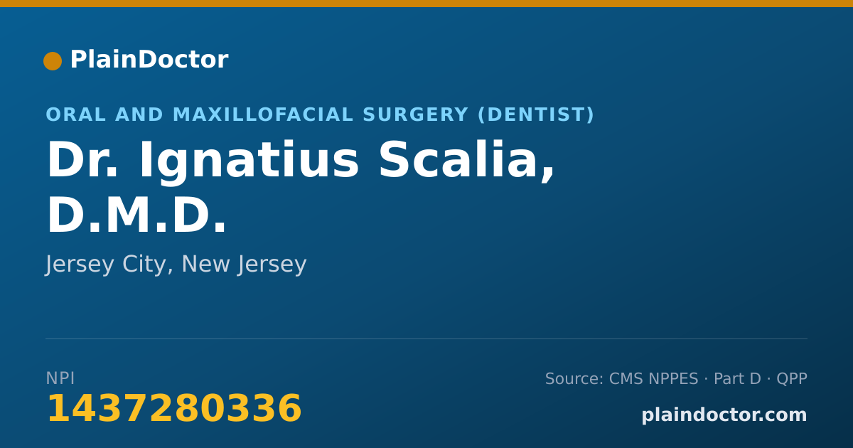 Shareable card for Ignatius Scalia, D.M.D. - Oral and Maxillofacial Surgery (Dentist), Jersey City, NJ