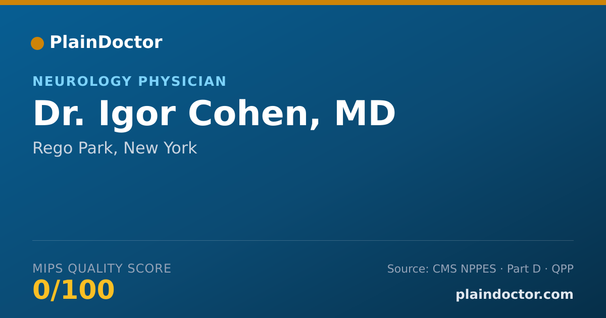 Shareable card for Igor Cohen, MD - Neurology Physician, Rego Park, NY