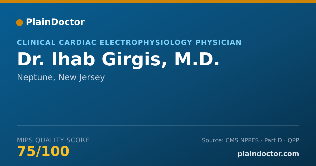 Shareable card for Ihab Girgis, M.D. - Clinical Cardiac Electrophysiology Physician, Neptune, NJ