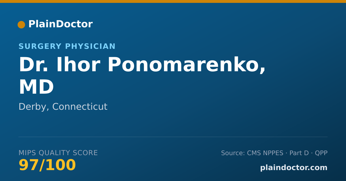 Shareable card for Ihor Ponomarenko, MD - Surgery Physician, Derby, CT