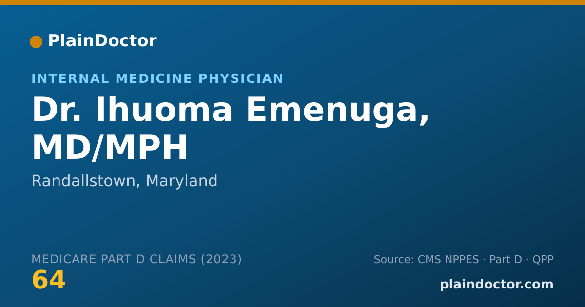 Shareable card for Ihuoma Emenuga, MD/MPH - Internal Medicine Physician, Randallstown, MD