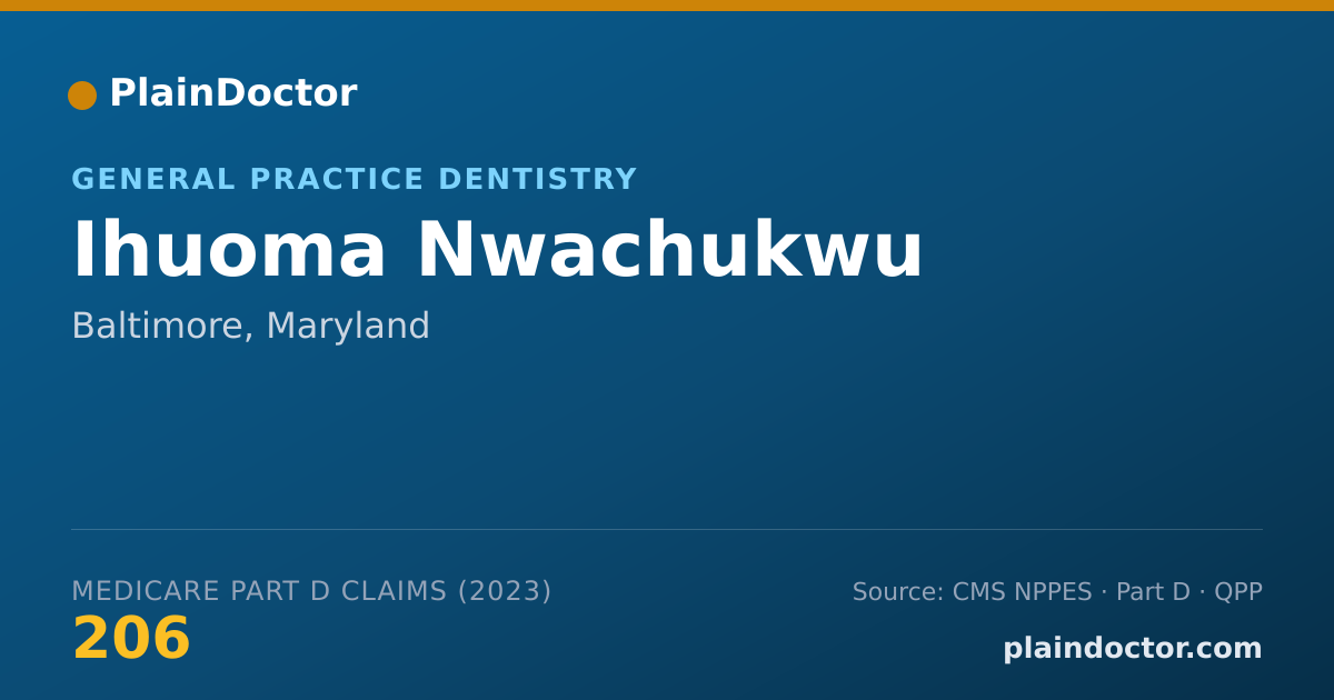 Shareable card for Ihuoma Nwachukwu - General Practice Dentistry, Baltimore, MD