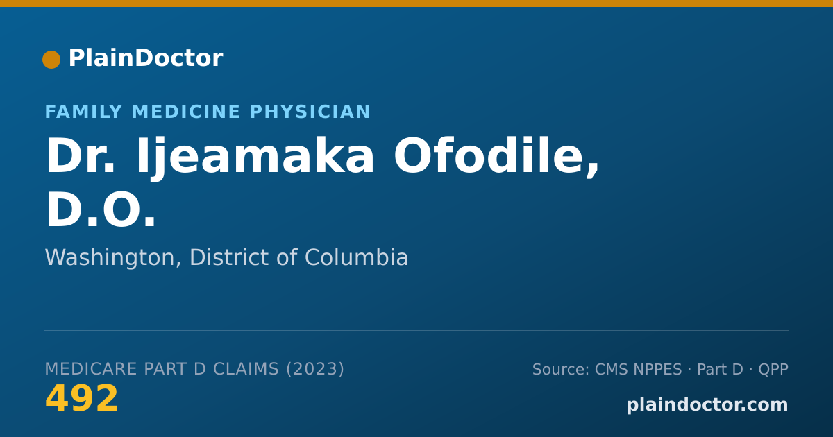 Shareable card for Ijeamaka Ofodile, D.O. - Family Medicine Physician, Washington, DC