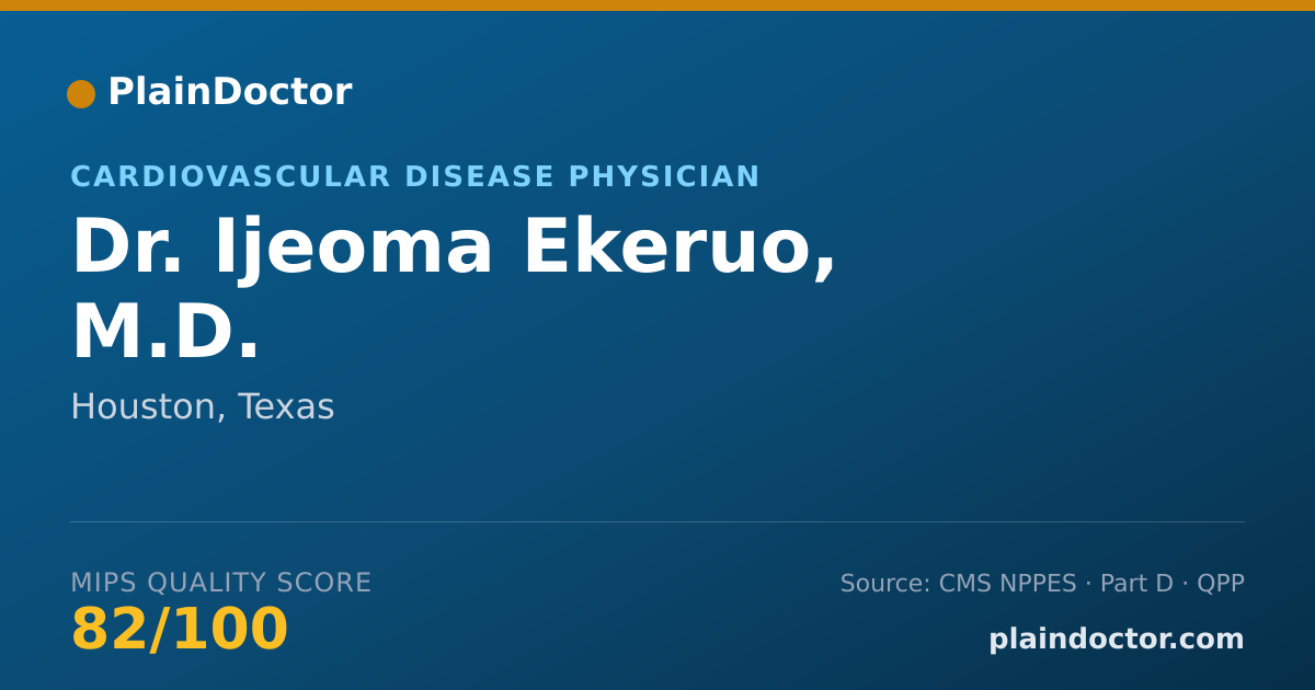 Shareable card for Ijeoma Ekeruo, M.D. - Cardiovascular Disease Physician, Houston, TX