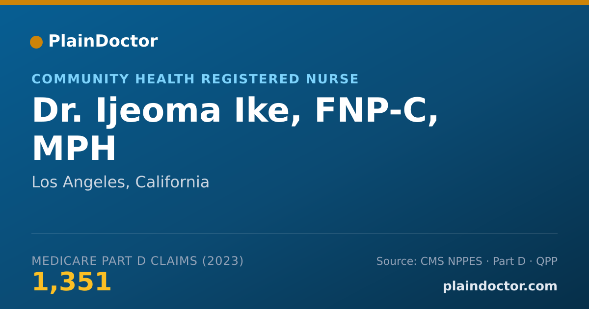 Shareable card for Ijeoma Ike, FNP-C, MPH - Community Health Registered Nurse, Los Angeles, CA