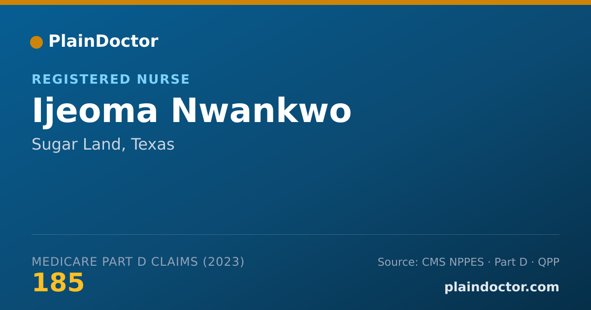 Shareable card for Ijeoma Nwankwo - Registered Nurse, Sugar Land, TX