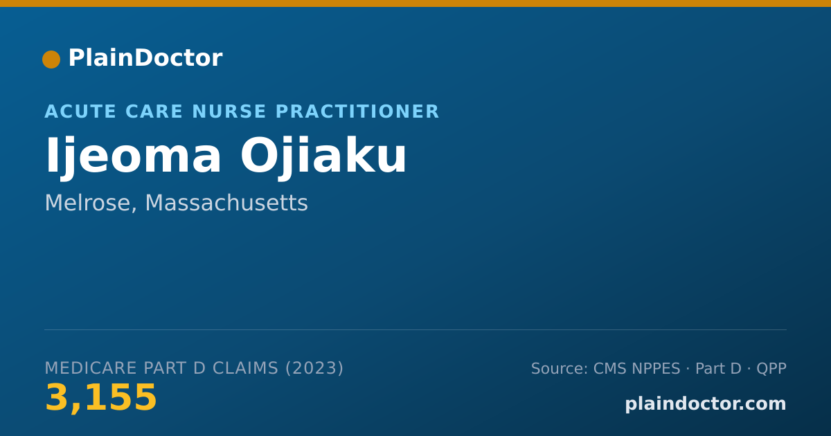 Shareable card for Ijeoma Ojiaku - Acute Care Nurse Practitioner, Melrose, MA