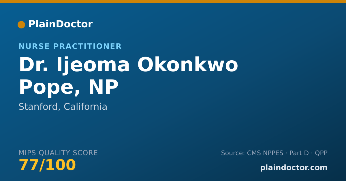Shareable card for Ijeoma Okonkwo Pope, NP - Nurse Practitioner, Stanford, CA