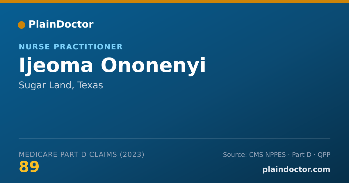 Shareable card for Ijeoma Ononenyi - Nurse Practitioner, Sugar Land, TX
