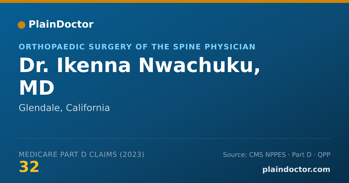 Shareable card for Ikenna Nwachuku, MD - Orthopaedic Surgery of the Spine Physician, Glendale, CA