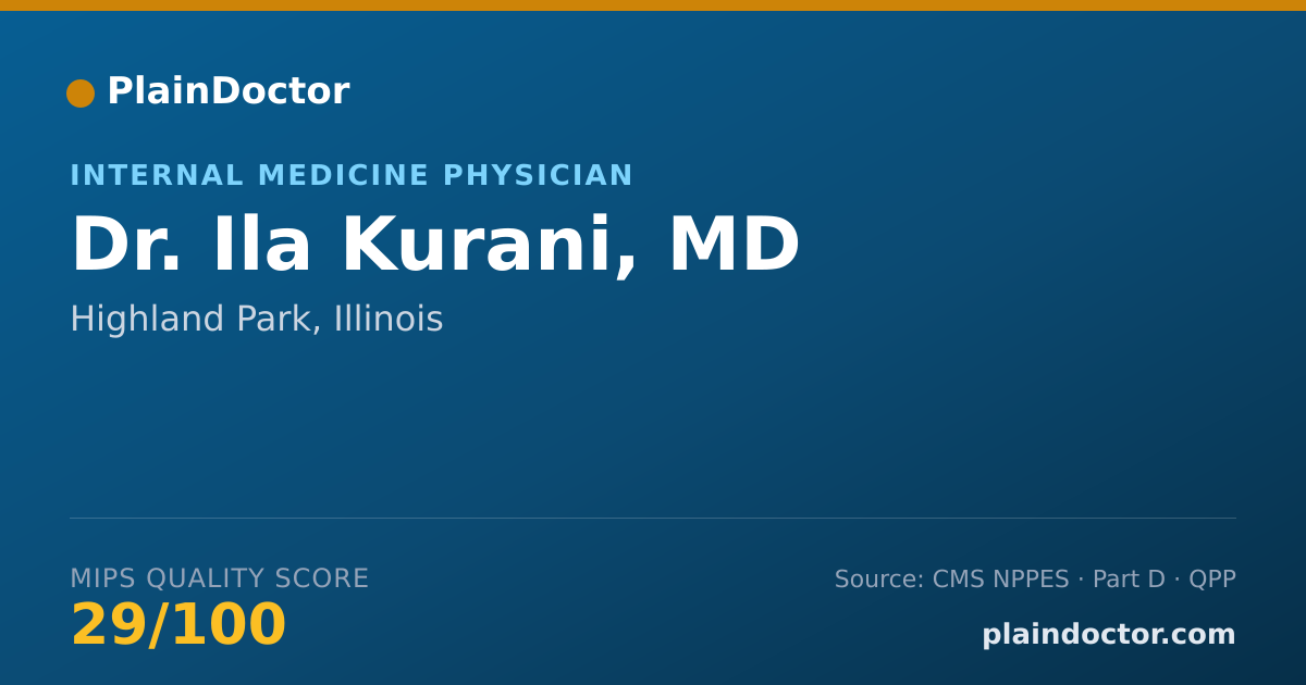 Shareable card for Ila Kurani, MD - Internal Medicine Physician, Highland Park, IL
