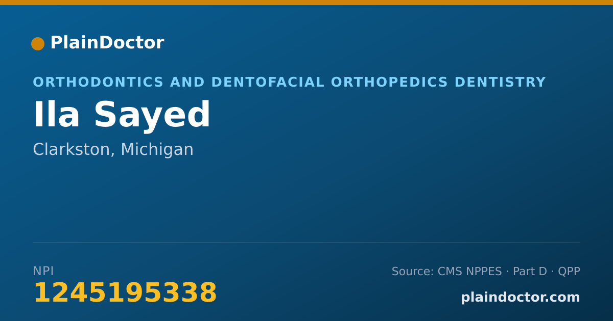 Shareable card for Ila Sayed - Orthodontics and Dentofacial Orthopedics Dentistry, Clarkston, MI
