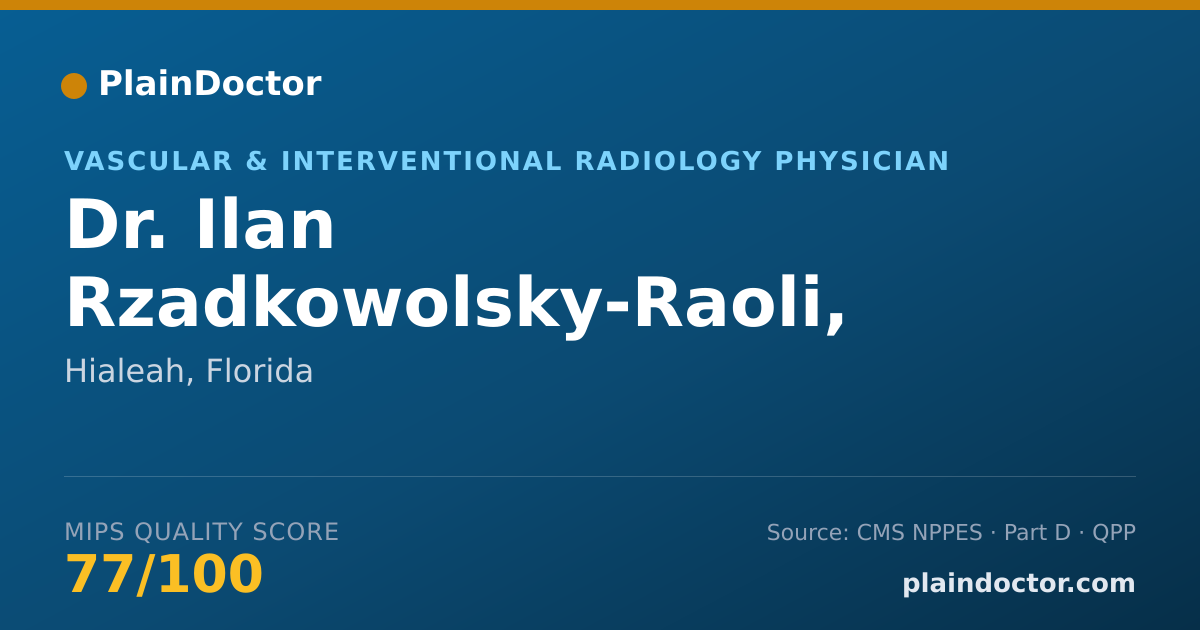 Shareable card for Ilan Rzadkowolsky-Raoli, M.D. - Vascular & Interventional Radiology Physician, Hialeah, FL