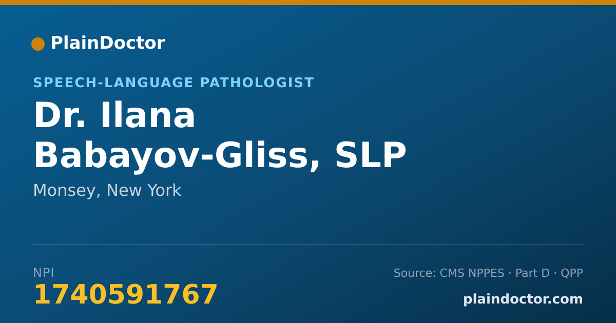 Shareable card for Ilana Babayov-Gliss, SLP - Speech-Language Pathologist, Monsey, NY