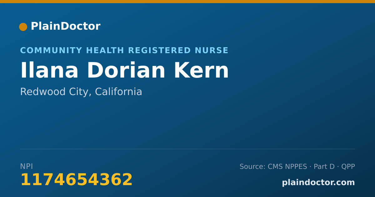 Shareable card for Ilana Dorian Kern - Community Health Registered Nurse, Redwood City, CA