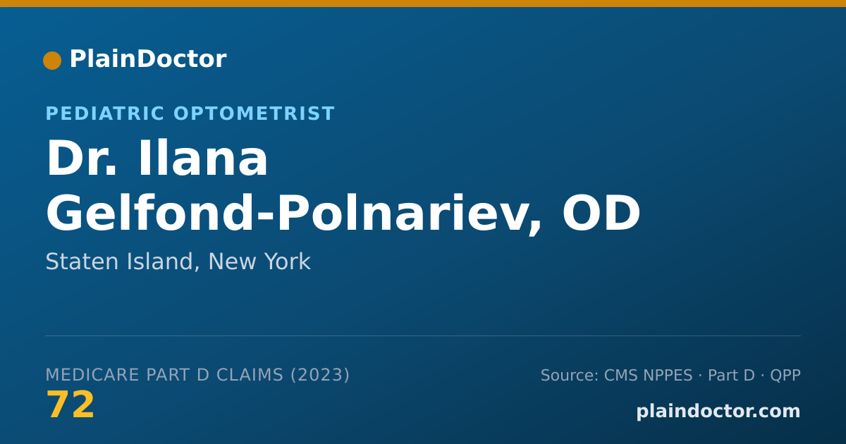 Shareable card for Ilana Gelfond-Polnariev, OD - Pediatric Optometrist, Staten Island, NY