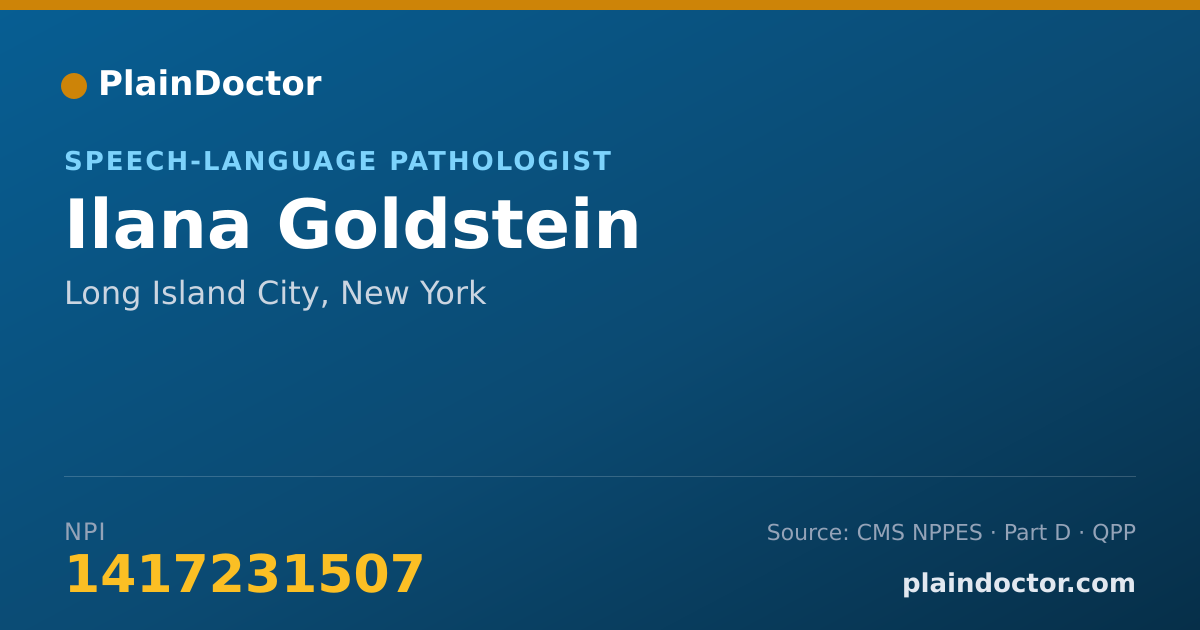 Shareable card for Ilana Goldstein - Speech-Language Pathologist, Long Island City, NY
