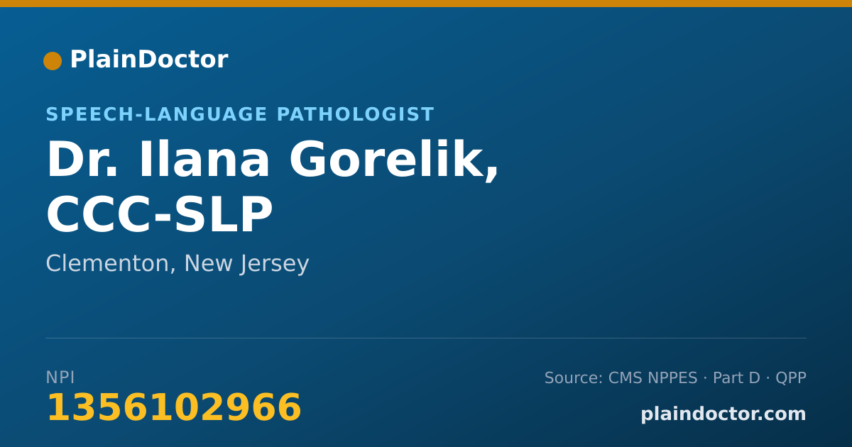 Shareable card for Ilana Gorelik, CCC-SLP - Speech-Language Pathologist, Clementon, NJ