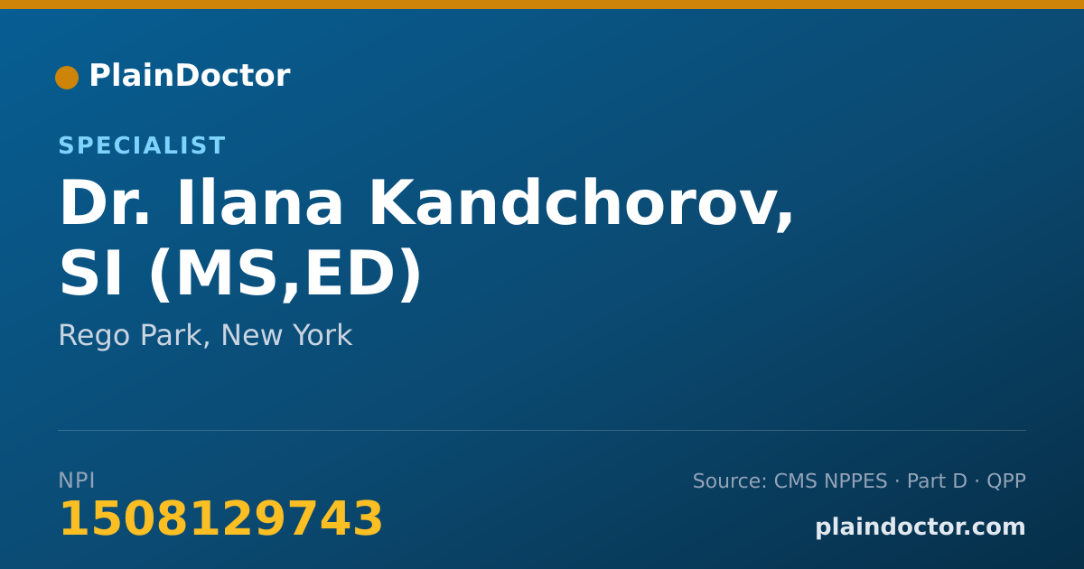 Shareable card for Ilana Kandchorov, SI (MS,ED) - Specialist, Rego Park, NY