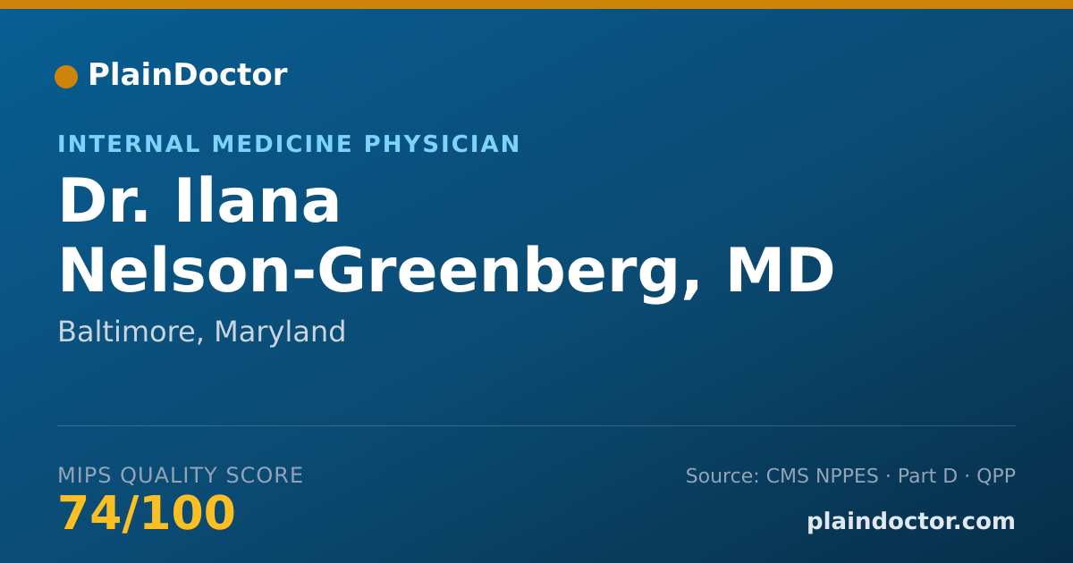 Shareable card for Ilana Nelson-Greenberg, MD - Internal Medicine Physician, Baltimore, MD