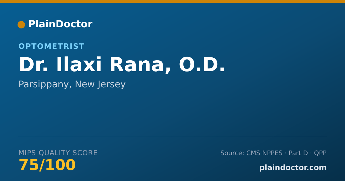 Shareable card for Ilaxi Rana, O.D. - Optometrist, Parsippany, NJ