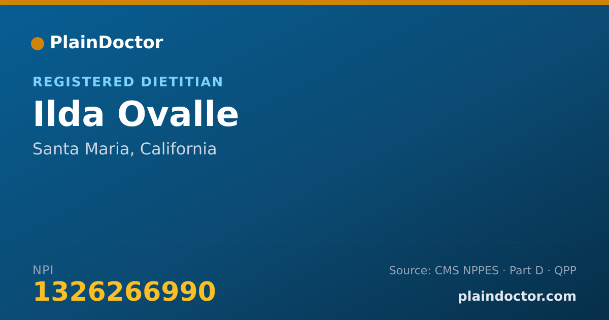 Shareable card for Ilda Ovalle - Registered Dietitian, Santa Maria, CA