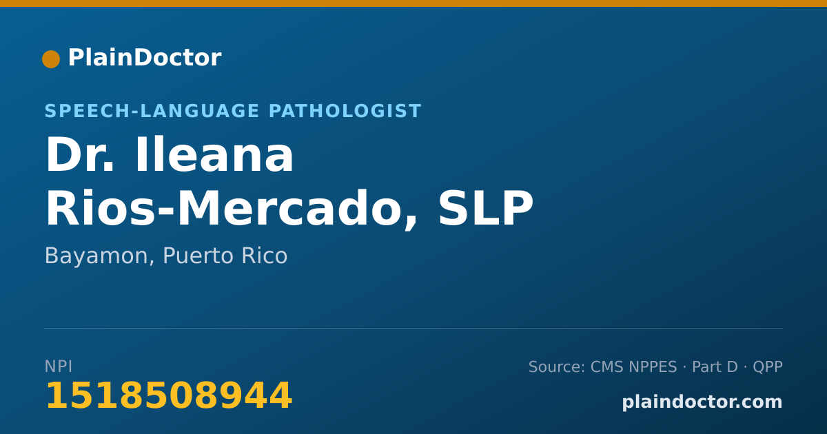 Shareable card for Ileana Rios-Mercado, SLP - Speech-Language Pathologist, Bayamon, PR