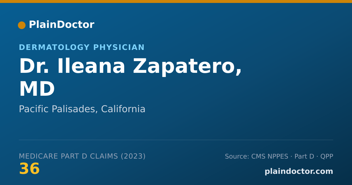 Shareable card for Ileana Zapatero, MD - Dermatology Physician, Pacific Palisades, CA