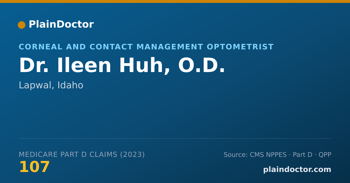 Shareable card for Ileen Huh, O.D. - Corneal and Contact Management Optometrist, Lapwal, ID