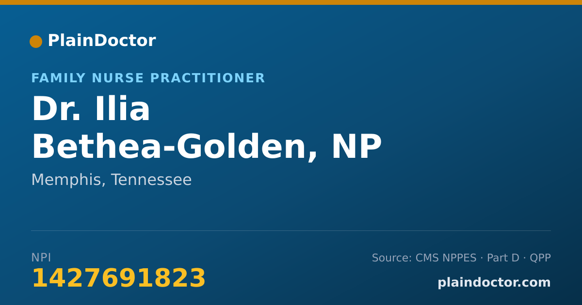 Shareable card for Ilia Bethea-Golden, NP - Family Nurse Practitioner, Memphis, TN