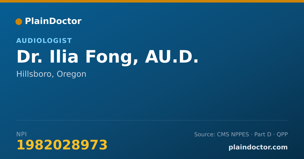 Shareable card for Ilia Fong, AU.D. - Audiologist, Hillsboro, OR