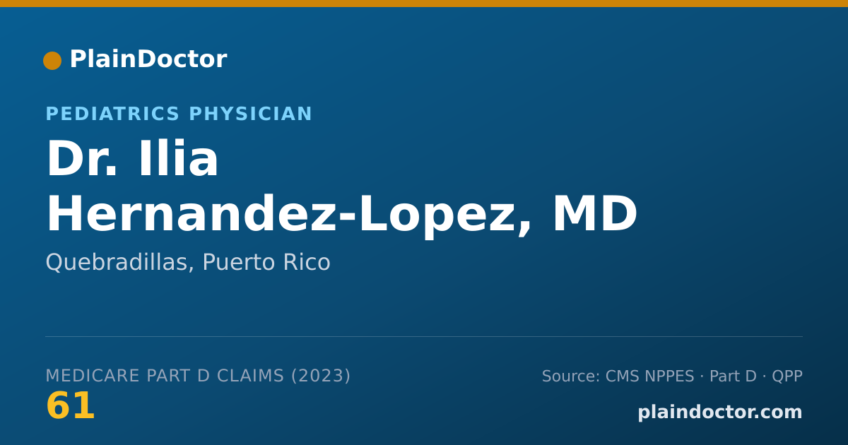 Shareable card for Ilia Hernandez-Lopez, MD - Pediatrics Physician, Quebradillas, PR
