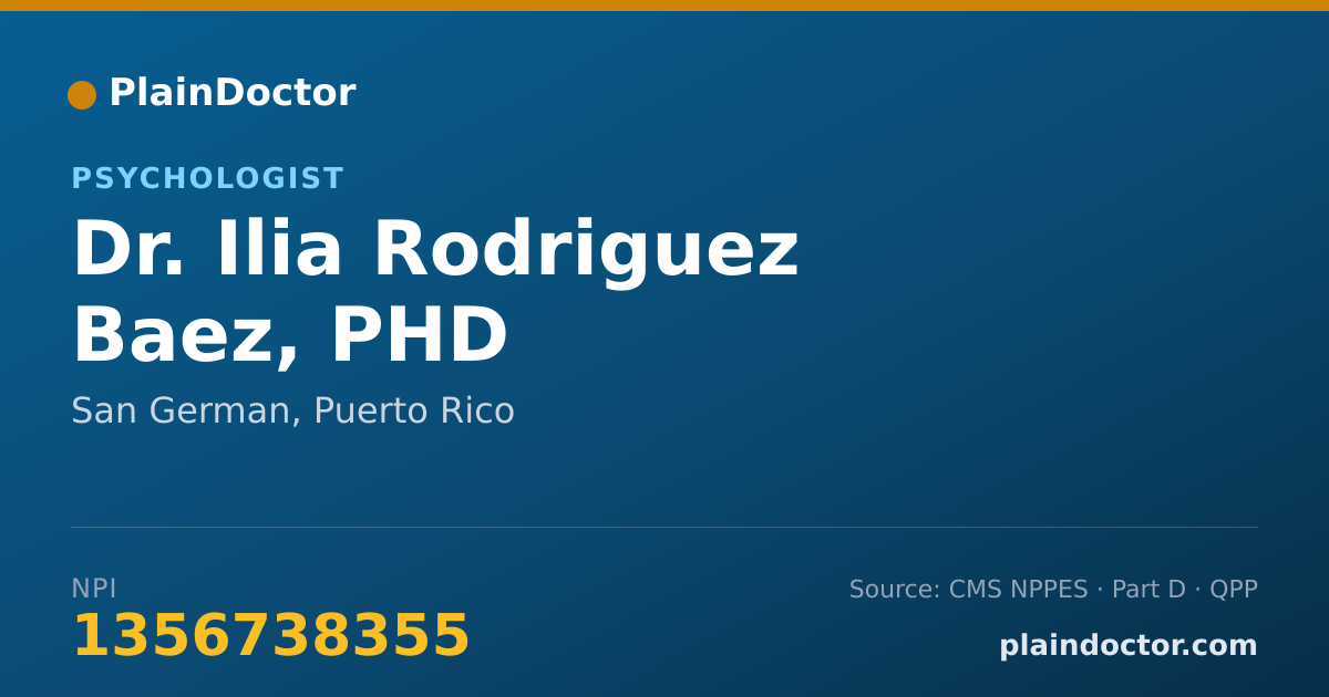 Shareable card for Ilia Rodriguez Baez, PHD - Psychologist, San German, PR