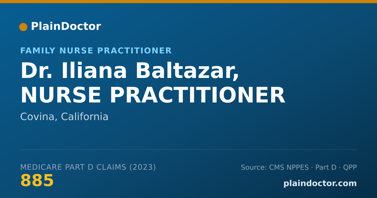 Shareable card for Iliana Baltazar, NURSE PRACTITIONER - Family Nurse Practitioner, Covina, CA