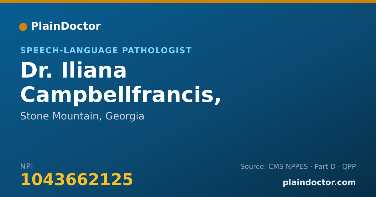 Shareable card for Iliana Campbellfrancis, CCC-SLP - Speech-Language Pathologist, Stone Mountain, GA