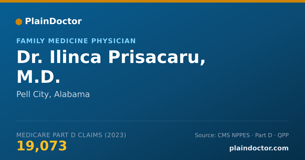 Shareable card for Ilinca Prisacaru, M.D. - Family Medicine Physician, Pell City, AL
