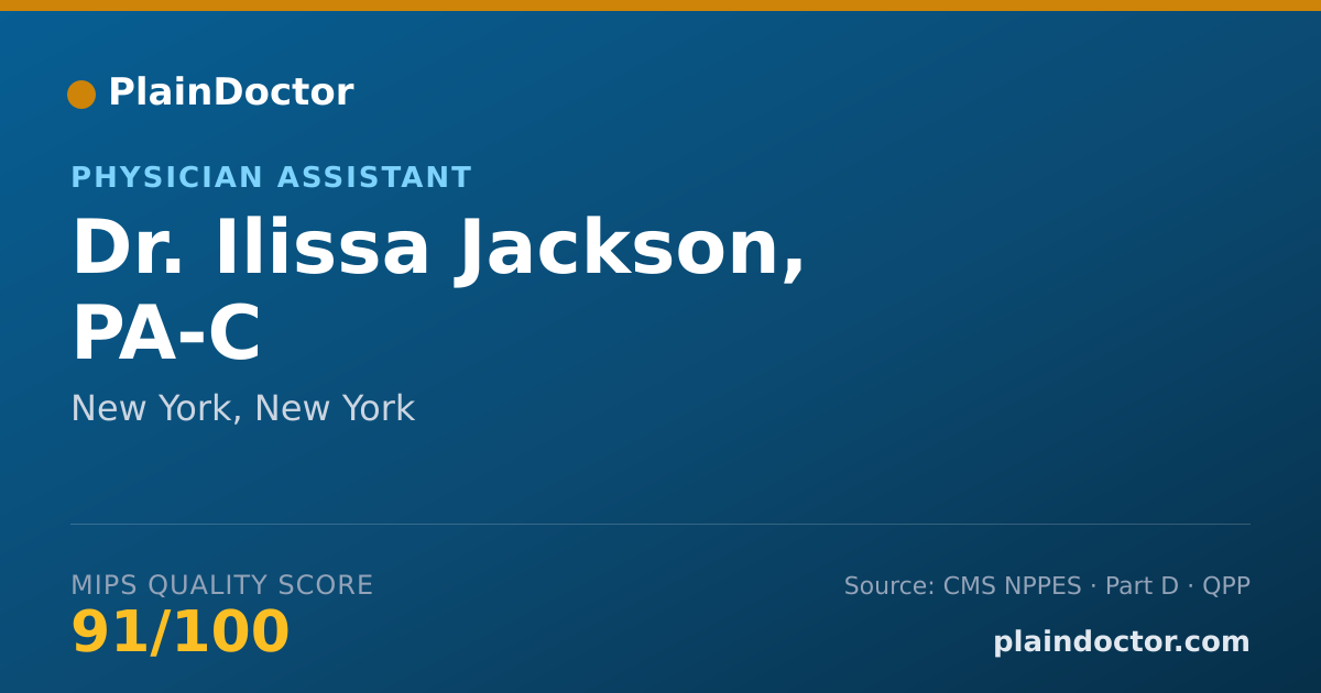 Shareable card for Ilissa Jackson, PA-C - Physician Assistant, New York, NY