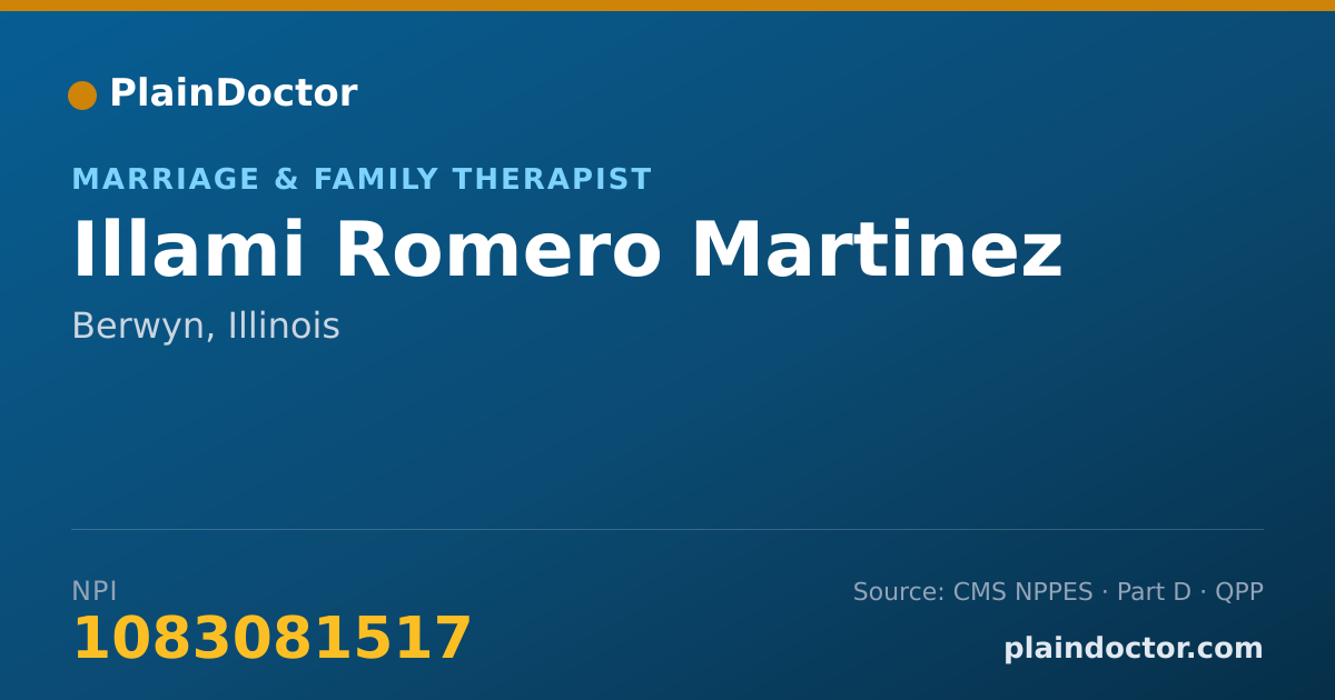 Shareable card for Illami Romero Martinez - Marriage & Family Therapist, Berwyn, IL