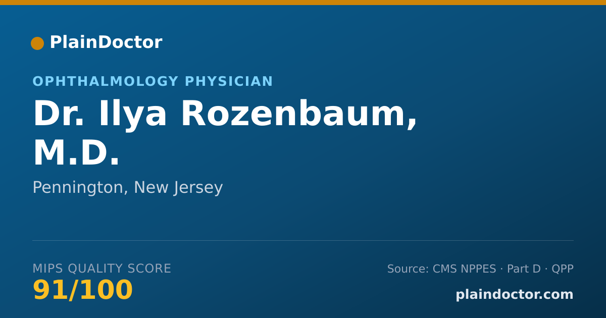Shareable card for Ilya Rozenbaum, M.D. - Ophthalmology Physician, Pennington, NJ