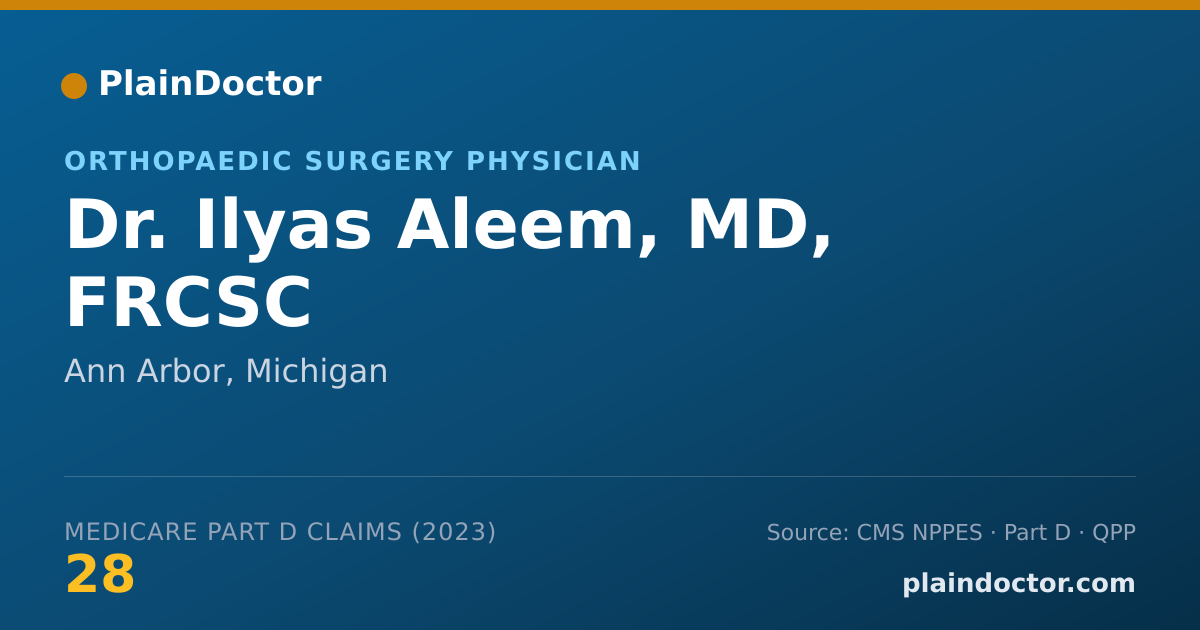 Shareable card for Ilyas Aleem, MD, FRCSC - Orthopaedic Surgery Physician, Ann Arbor, MI