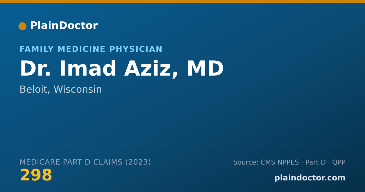 Shareable card for Imad Aziz, MD - Family Medicine Physician, Beloit, WI
