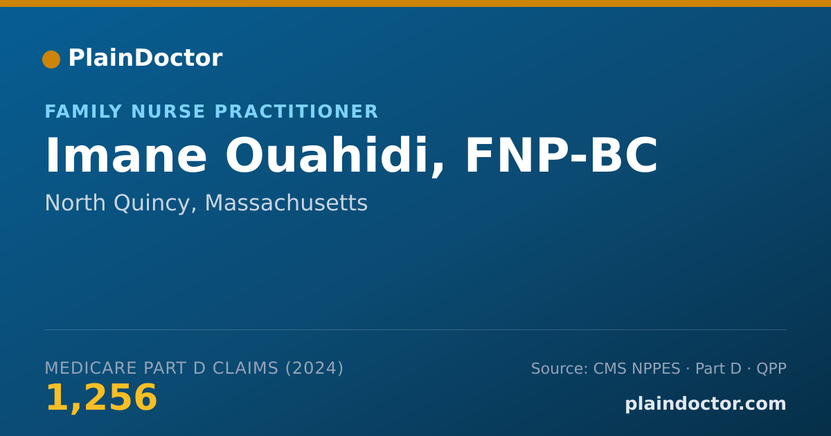 Shareable card for Imane Ouahidi, FNP-BC - Family Nurse Practitioner, North Quincy, MA