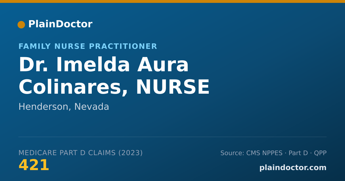 Shareable card for Imelda Aura Colinares, NURSE PRACTITIONER - Family Nurse Practitioner, Henderson, NV