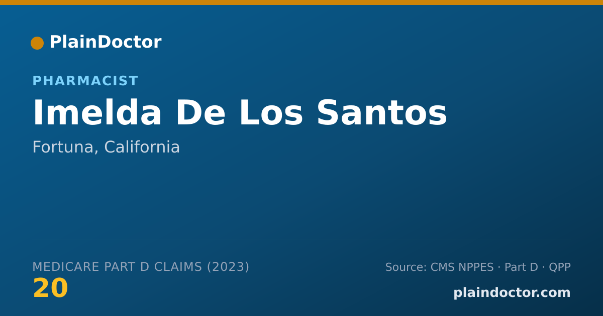 Shareable card for Imelda De Los Santos - Pharmacist, Fortuna, CA